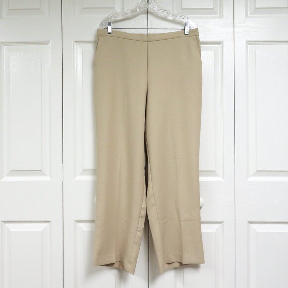 New! Alfred Dunner 16 SHORT Flat Front Champagne - Picture 1 of 5